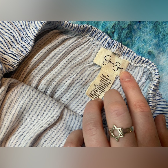 Jessica Simpson Pinstripe Jumpsuit / Romper - Picture 3 of 8